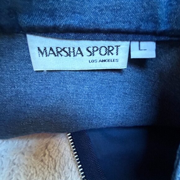 Marsha Sport Textured Front Denim Zip-Up Jacket Womens Large Blue Lightweight - Picture 3 of 8